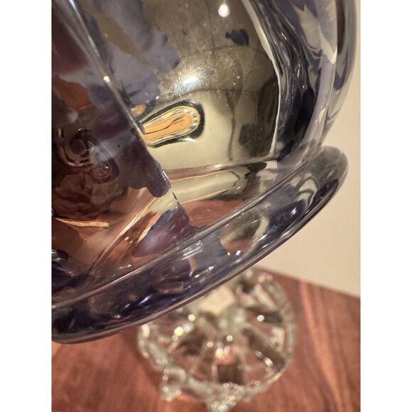 Fitz and Floyd Glass Candle Holder Periwinkle Fleck Small Votive Tea Light Decor - Picture 3 of 8